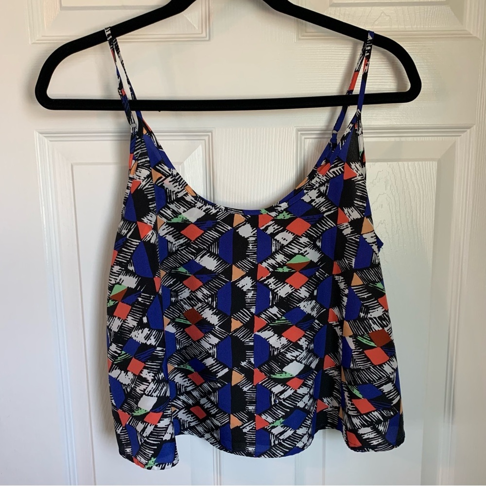 Fire Los Angeles Vibrant Multicolor Spaghetti Strap Crop Top, size M 🛍️ - Picture 4 of 5